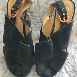 Black Suede Women's Sandals